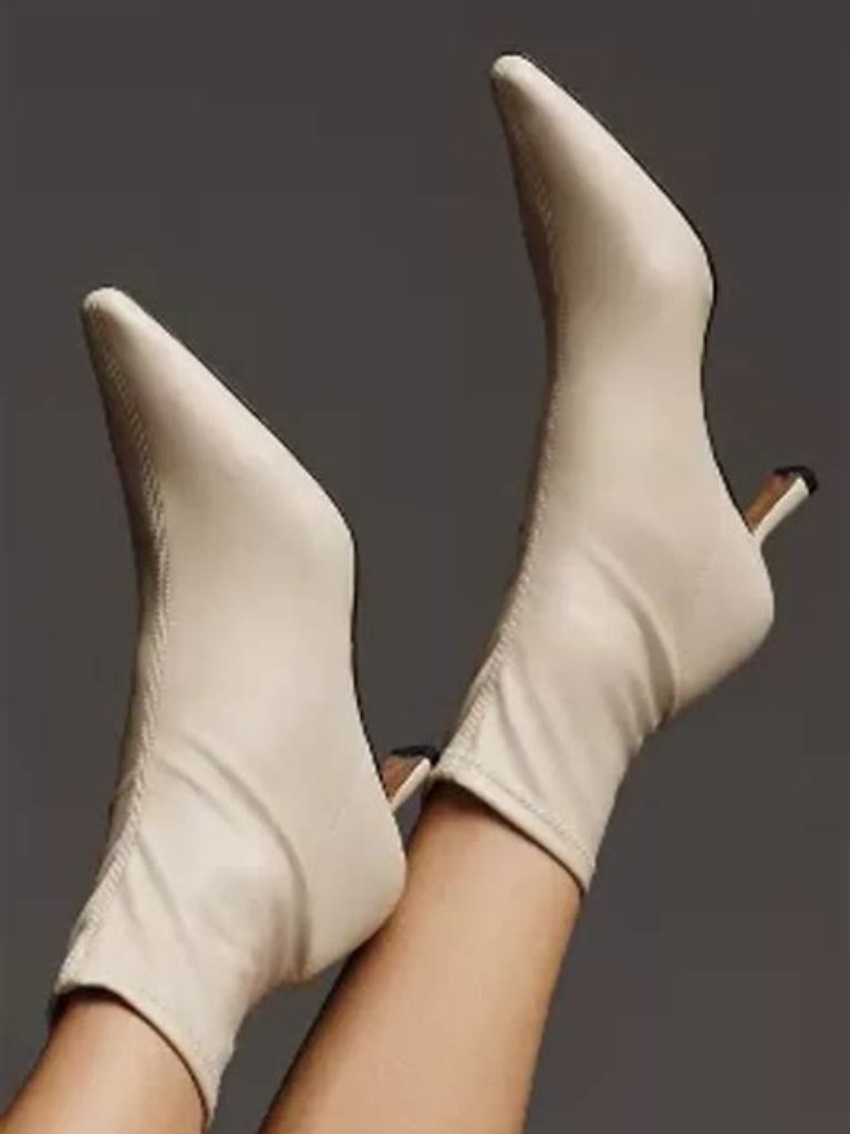 Angel Alarcon Made In Spain Size 40 Heeled Boot Beige Nwt